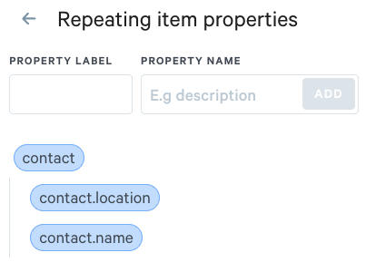 Repeating token menu
